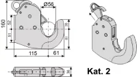 2x Unterlenker Fanghaken | Schnellkuppler | Kat 2 | autom. Sicherung | Unterlenkerkugel Kat 2