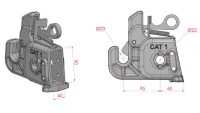 2x Unterlenker Fanghaken | Schnellkuppler | Kat 1 | autom. Sicherung | zum Anschrauben