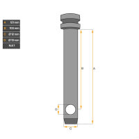 Oberlenkerbolzen | Kat 1 / Ø 19 mm | 102 mm...